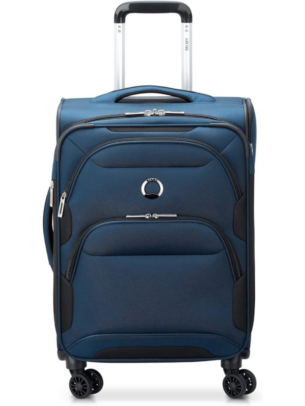 Expandable Softside Carry-On Luggage with Spinner Wheels, 21 Inch, Blue Travel